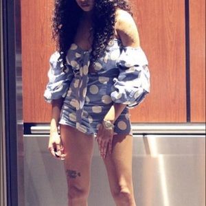 Polka Dot Ruffle Sleeve Romper